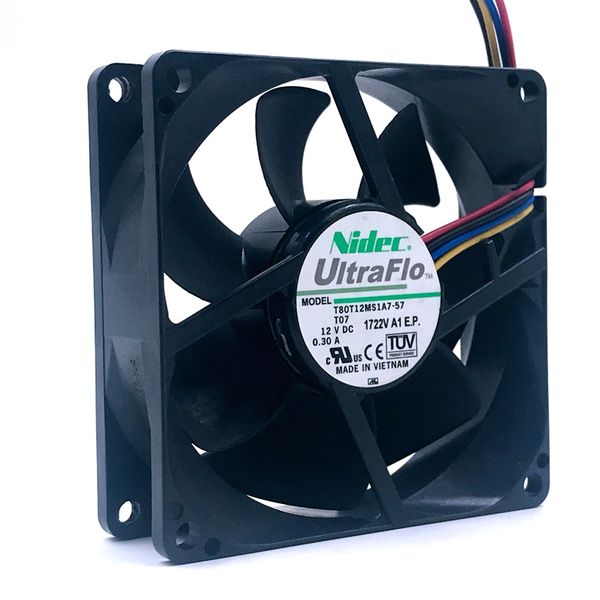 80mm fan nidec t80t12ms1a7-57 t07 8cm 8025 12v axial cooling fan 3800rpm 
80mm fan nidec t80t12ms1a7-57 t07 8cm 8025 12v axial cooling fan 3800rpm