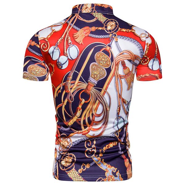 men summer new style fashion palace style printed short-sleeved polo shirt pl87, White;black
men summer new style fashion palace style printed short-sleeved polo shirt pl87, White;black