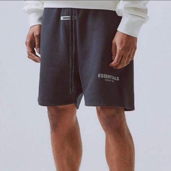 

19ss fog fear of god essentials 3m reflective letter printing men casual street summer elastic waist basketball pure color shorts hfhlkz017, White;black