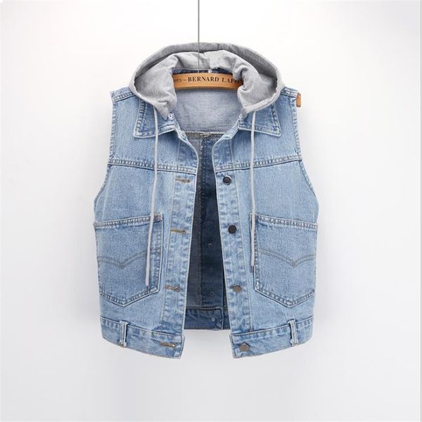 spring plus size denim vests female autumn oversize denim vest woman removable hooded waistcoat lady vaquero chaleco gilet, Black;white
spring plus size denim vests female autumn oversize denim vest woman removable hooded waistcoat lady vaquero chaleco gilet, Black;white