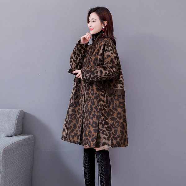 leopard woolen coat female 2019 autumn and winter models loose cloak in the long section thick quilted woolen coat tide, Black
leopard woolen coat female 2019 autumn and winter models loose cloak in the long section thick quilted woolen coat tide, Black