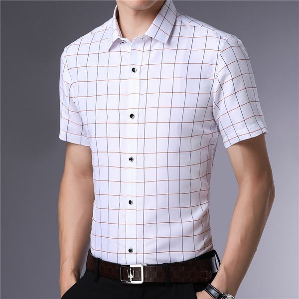 2019 summer new style men's plaid short sleeved shirt business gentleman slim fit square collar shirt men's base, White;black
2019 summer new style men's plaid short sleeved shirt business gentleman slim fit square collar shirt men's base, White;black