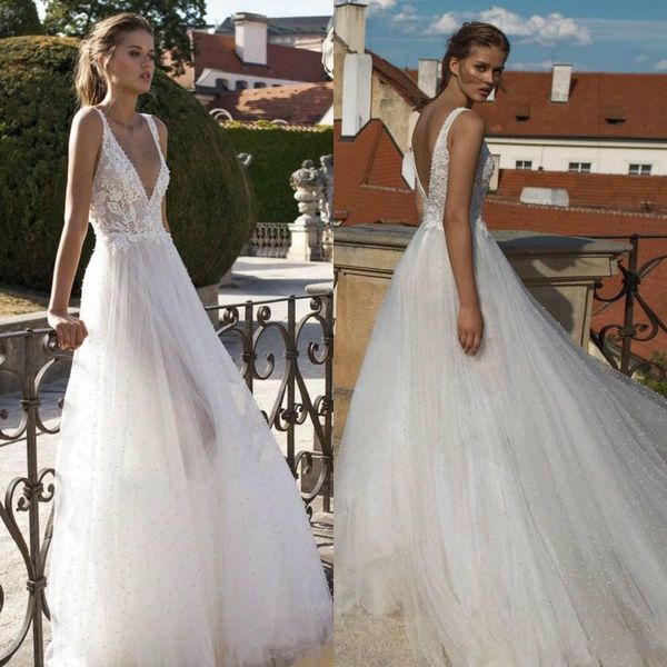 berta bohemian wedding dresses 2020 deep v-neck lace beaded bridal gowns backless floor length a-line wedding dress robe de mariée, White
berta bohemian wedding dresses 2020 deep v-neck lace beaded bridal gowns backless floor length a-line wedding dress robe de mariée, White