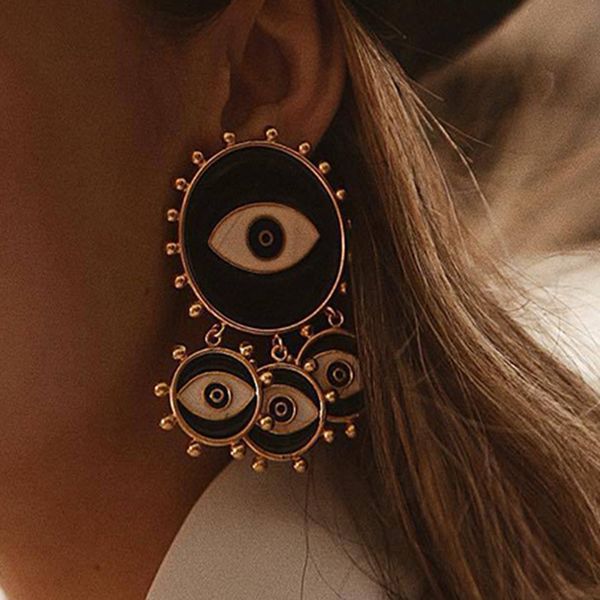 2019 new fashion black color evil eye big statement earring punk exaggerated dripping oil evil eye drop earring party jewelry, Silver
2019 new fashion black color evil eye big statement earring punk exaggerated dripping oil evil eye drop earring party jewelry, Silver