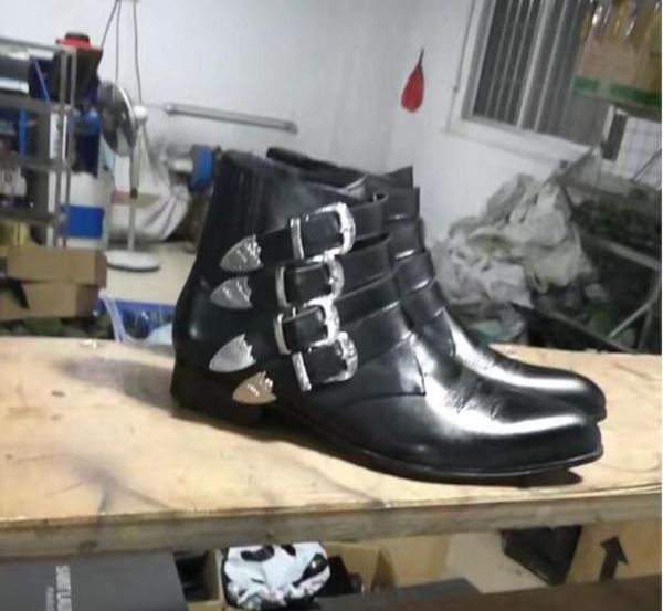 high end customized rivet buckle london catwalk martin boot fashion denim wedge genuine leather boots, Black
high end customized rivet buckle london catwalk martin boot fashion denim wedge genuine leather boots, Black