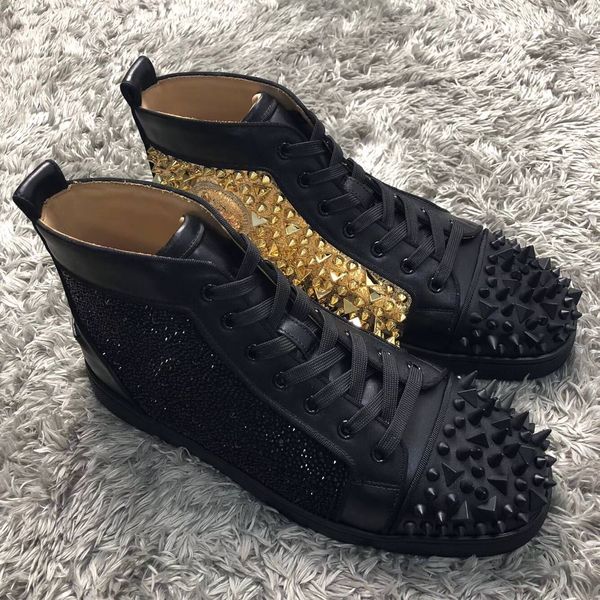 high red bottom sneakers shoes for men black-golden leather skateboarding luxury designer casual walking shoes with box
high red bottom sneakers shoes for men black-golden leather skateboarding luxury designer casual walking shoes with box