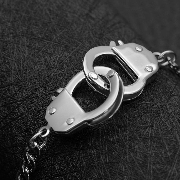 fashion handcuffs bracelet mens hip hop punk steel bracelet stainless steel charm bracelets mens chain on hand gifts for male, White
fashion handcuffs bracelet mens hip hop punk steel bracelet stainless steel charm bracelets mens chain on hand gifts for male, White