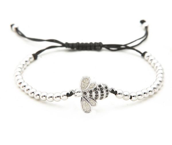 gold silver micro pave cz cubic zirconia rope adjusted copper beads bracelet t4hg34 bee charm braided bangles jewelry gift, Black
gold silver micro pave cz cubic zirconia rope adjusted copper beads bracelet t4hg34 bee charm braided bangles jewelry gift, Black