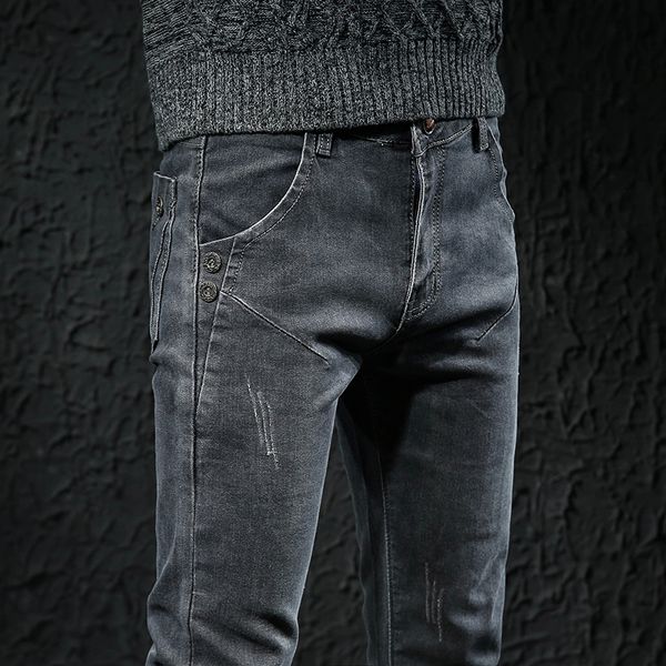 gray jeans men youth casual long pants male korean slim bound feet elastic force tide brand male pants jeans hombre 2019, Blue
gray jeans men youth casual long pants male korean slim bound feet elastic force tide brand male pants jeans hombre 2019, Blue