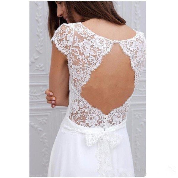 simple beach wedding dresses a line scoop cap sleeve floor length bridal gonws with lace chiffon wedding gowns, White
simple beach wedding dresses a line scoop cap sleeve floor length bridal gonws with lace chiffon wedding gowns, White