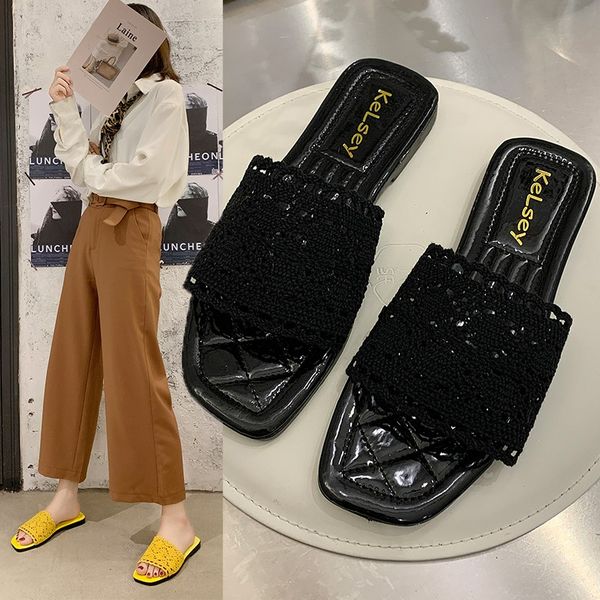 cover toe home slippers women's shoes pantofle fretwork heels loafers low slides fashion massage 2020 flat pu fabric, Black
cover toe home slippers women's shoes pantofle fretwork heels loafers low slides fashion massage 2020 flat pu fabric, Black