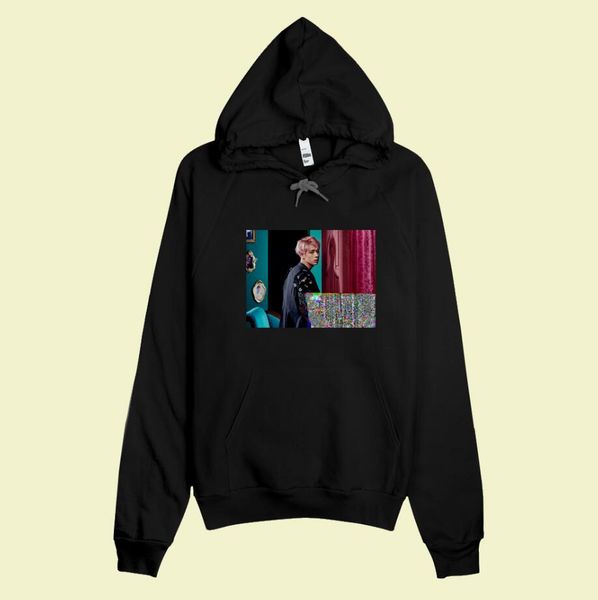 letter print velvet women's hoodies & sweatshirts, Black