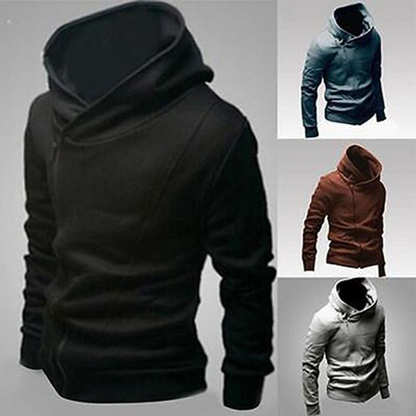 men casual slim fit hoodie cardigan jacket outwear oblique zipper coat sweatshirt, Black
men casual slim fit hoodie cardigan jacket outwear oblique zipper coat sweatshirt, Black