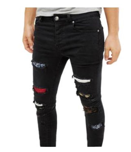 mens holes ripped slim jeans black fashion rapper hiphop skateboard elastic jean pants pantalones, Blue
mens holes ripped slim jeans black fashion rapper hiphop skateboard elastic jean pants pantalones, Blue