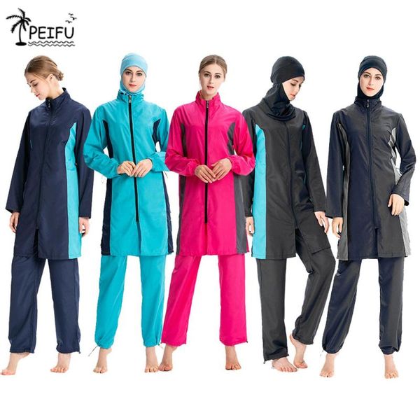 peifu colorblock women muslims swimwear trousers hooded swimsuit suit hijab three-piece elegant sport fashion islamic beachwear
peifu colorblock women muslims swimwear trousers hooded swimsuit suit hijab three-piece elegant sport fashion islamic beachwear