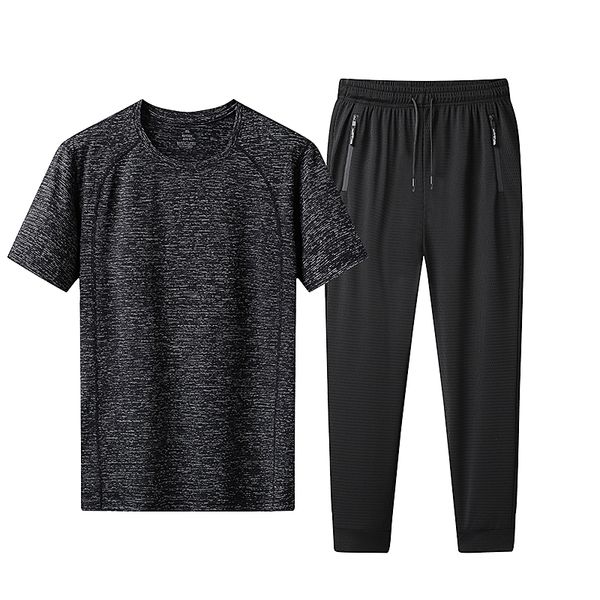 men casual sets new summer two piece t-shirt + pants male solid sportswear suit running tracksuit quick dry clothing, Gray
men casual sets new summer two piece t-shirt + pants male solid sportswear suit running tracksuit quick dry clothing, Gray