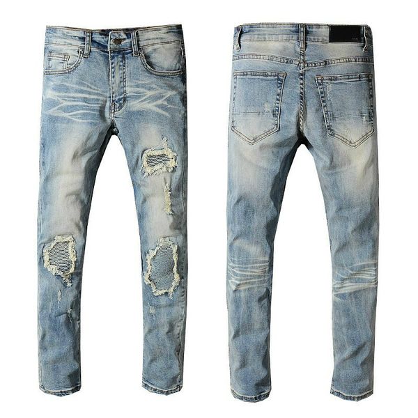 2020 mens designer jeans brand denim slim embroidered pants fashion ripped trousers europe and america street with logo #544, Blue
2020 mens designer jeans brand denim slim embroidered pants fashion ripped trousers europe and america street with logo #544, Blue