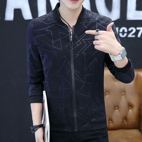 jacket male stand collar 2020 new spring and autumn thin section young men's casual long-sleeved jacket men's clothing, Black;brown
jacket male stand collar 2020 new spring and autumn thin section young men's casual long-sleeved jacket men's clothing, Black;brown
