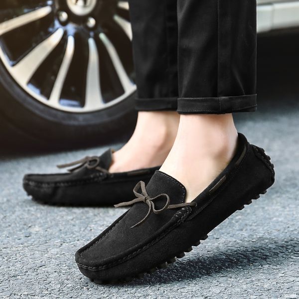 brand men's leather lazy shoes men's slippers casual suede slip-on feet simple natural driving moccasins, Black
brand men's leather lazy shoes men's slippers casual suede slip-on feet simple natural driving moccasins, Black