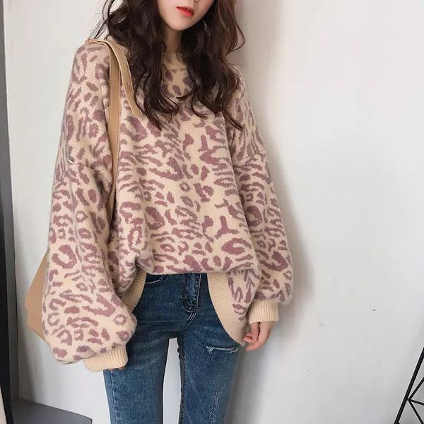 my014 sweater new winter 2018 sweet korean knitted loose sweater women leopard o-neck long sleeve pullover 3 colors, White;black
my014 sweater new winter 2018 sweet korean knitted loose sweater women leopard o-neck long sleeve pullover 3 colors, White;black