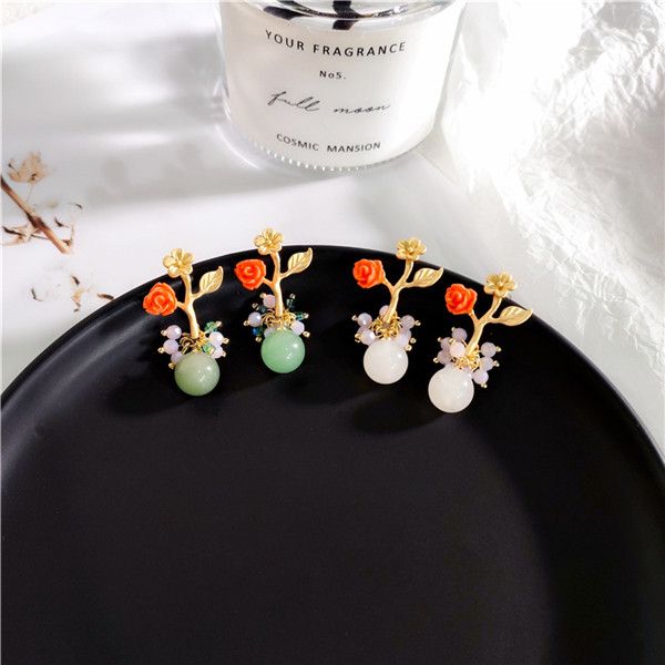 fashion s925 silver earrings for women crystal natural stone rose flower stud earrings party wedding jewelry, Golden
fashion s925 silver earrings for women crystal natural stone rose flower stud earrings party wedding jewelry, Golden