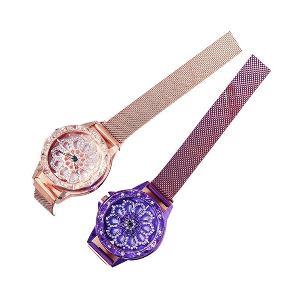 360 degree rotation flower alloy quartz watch for women magnet buckle wrist wristwatch rose gold / purple, Slivery;brown
360 degree rotation flower alloy quartz watch for women magnet buckle wrist wristwatch rose gold / purple, Slivery;brown