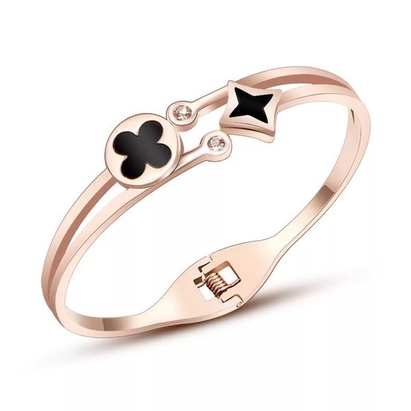 classic leaf fourleaf stainless steel bracelet for women rose gold inlay hollow fashion women's wear brand 2019, Silver
classic leaf fourleaf stainless steel bracelet for women rose gold inlay hollow fashion women's wear brand 2019, Silver