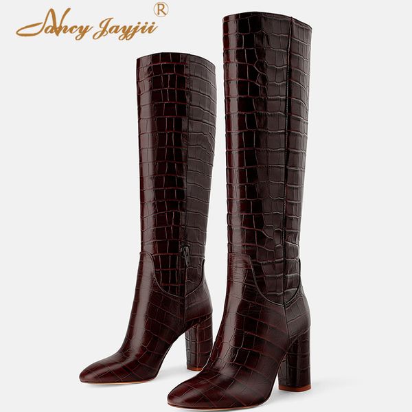 female med-calf boots ladies shoes super high square heels pointed toe zipper winter basic mature elegant fashion 2019, Black
female med-calf boots ladies shoes super high square heels pointed toe zipper winter basic mature elegant fashion 2019, Black