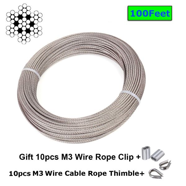 1/8 inch stainless steel aircraft wire rope for deck cable railing kit,7x7 100/164feet t316 marine,gift m3 wire rope clip
1/8 inch stainless steel aircraft wire rope for deck cable railing kit,7x7 100/164feet t316 marine,gift m3 wire rope clip