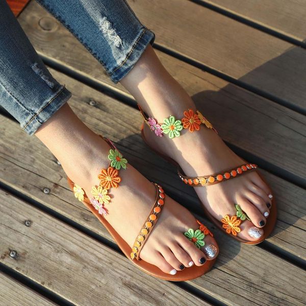 nice women sandals bohemian flat sandals women summer shoes casual female flower beach shoes, Black
nice women sandals bohemian flat sandals women summer shoes casual female flower beach shoes, Black