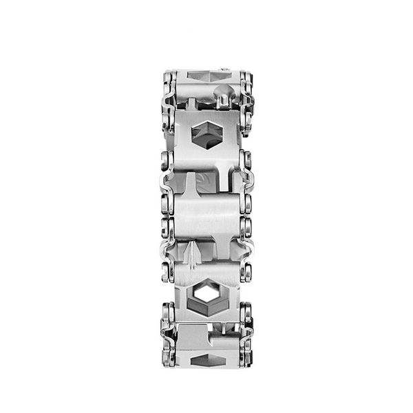 stainless steel multi-function bracelet, emergency equipment bracelet, two-color optional, 29 functions, friendly and flexible, White 
stainless steel multi-function bracelet, emergency equipment bracelet, two-color optional, 29 functions, friendly and flexible, White