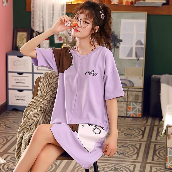Plus size -2XL2020 summer long nightdress comfortable O-neck night skirt short sleeve fashion girl casual cute printed night, Black;red
Plus size -2XL2020 summer long nightdress comfortable O-neck night skirt short sleeve fashion girl casual cute printed night, Black;red