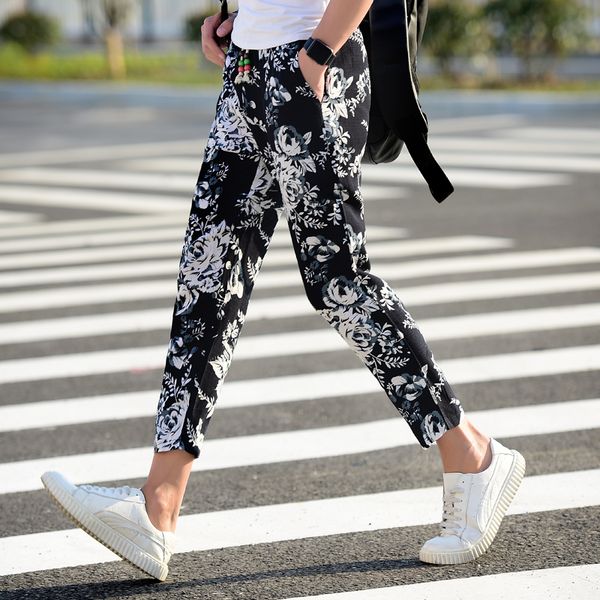 summer pants men chinese style ankle length mens floral pant loose pantalones thin casual harm pants boys, Black
summer pants men chinese style ankle length mens floral pant loose pantalones thin casual harm pants boys, Black