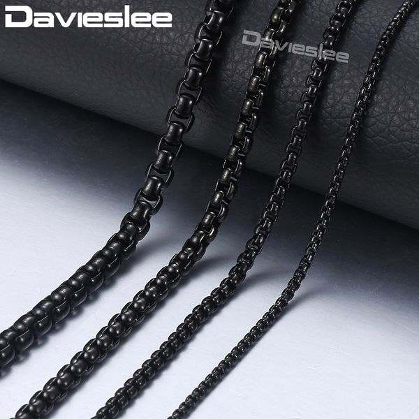 davieslee mens necklace black chain stainless steel round box link wholesale jewelry gift customized 2/3/4/5mm 18-36inch lknm118, Silver
davieslee mens necklace black chain stainless steel round box link wholesale jewelry gift customized 2/3/4/5mm 18-36inch lknm118, Silver