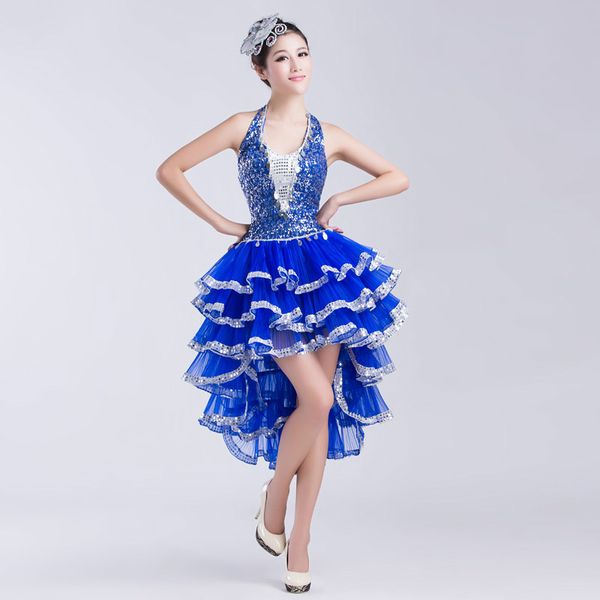 new stage performances costumes modern dance jazz dance latin clothing sequins trailing skirt, Black;red
new stage performances costumes modern dance jazz dance latin clothing sequins trailing skirt, Black;red