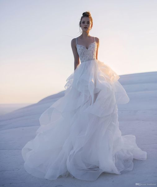 vestido novia богемные свадебные платья a-line бретельки со спиной и бисером лиф свадебное платье свадебные платья каскадные оборки, White
vestido novia богемные свадебные платья a-line бретельки со спиной и бисером лиф свадебное платье свадебные платья каскадные оборки, White