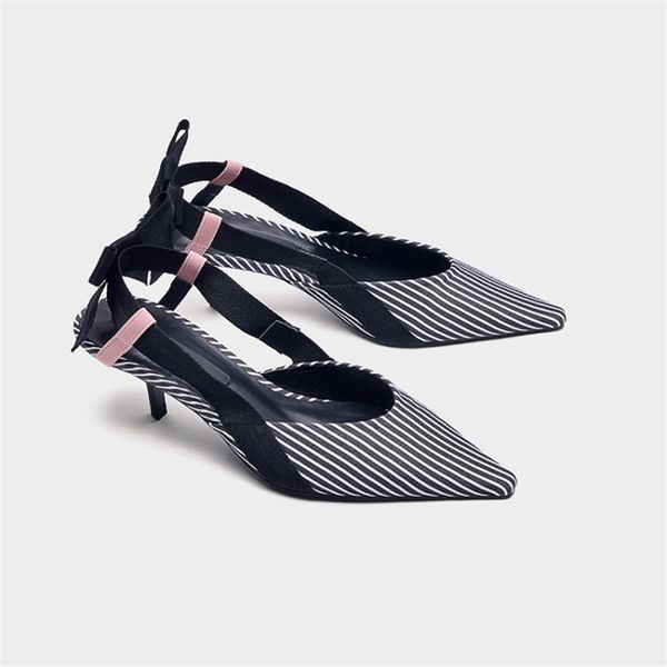 enplei stripe kitten heel women mules pointed toe bowtie women sandals summer slip on shoes party pumps size 34-40, Black
enplei stripe kitten heel women mules pointed toe bowtie women sandals summer slip on shoes party pumps size 34-40, Black