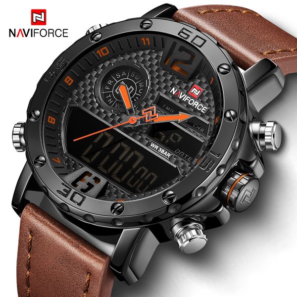 mens watches men leather sports watches naviforce 9134 men's quartz led digital waterproof wrist watch, Slivery;brown
mens watches men leather sports watches naviforce 9134 men's quartz led digital waterproof wrist watch, Slivery;brown
