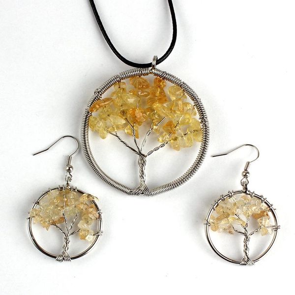 10 set wire wrap tree of life yellow citrine crystal pendant garnet stone earrings for women silver plated jewelry set
10 set wire wrap tree of life yellow citrine crystal pendant garnet stone earrings for women silver plated jewelry set