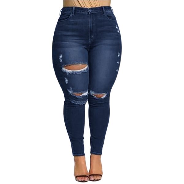 new-women fashion plus size middle waist skinny dark blue denim pencil pants ladies casual ripped hole slim jeans feet pants t
new-women fashion plus size middle waist skinny dark blue denim pencil pants ladies casual ripped hole slim jeans feet pants t