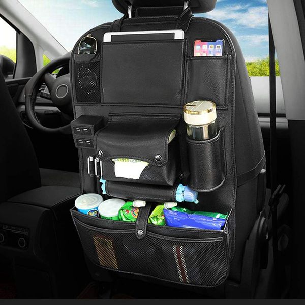 car seat back bag organizer car 4 usb charger storage leather travel multifunction pocket stowing tidying auto accessories
car seat back bag organizer car 4 usb charger storage leather travel multifunction pocket stowing tidying auto accessories