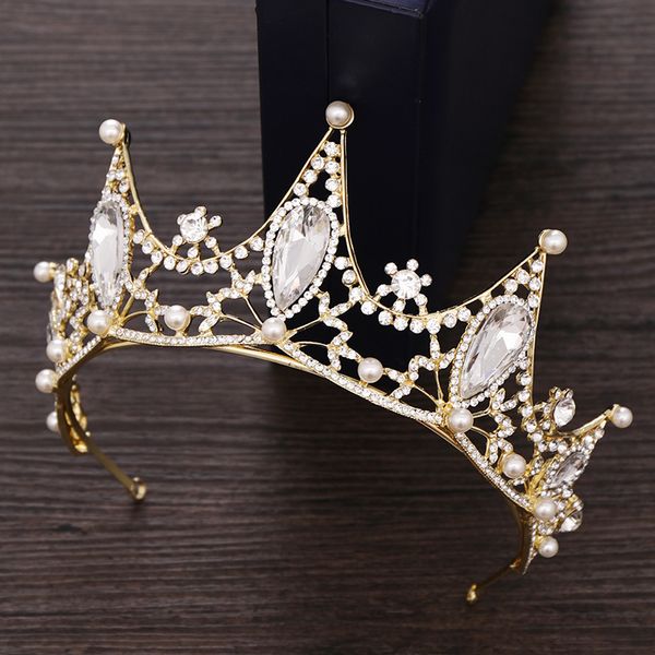 bride crown wedding hair accessories pearl crystal crown tiara rhinestone headband bridal headpiece princess diadem, Golden;white
bride crown wedding hair accessories pearl crystal crown tiara rhinestone headband bridal headpiece princess diadem, Golden;white