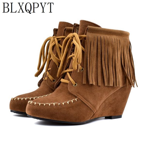 blxqpyt plus size 34-48 tassels wedges high heels winter women shoes woman 2019 western boots vintage fringe ankle boots 172-1, Black
blxqpyt plus size 34-48 tassels wedges high heels winter women shoes woman 2019 western boots vintage fringe ankle boots 172-1, Black