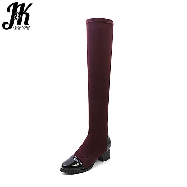 jk over the knee stretch women boots winter thick high heels boot square toe flock footwear 2018 new shoes fashion lady shoes, Black
jk over the knee stretch women boots winter thick high heels boot square toe flock footwear 2018 new shoes fashion lady shoes, Black