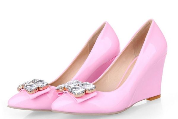 2018 water drill women's shoes in spring and autumn with new style high heel slope heel pointed end, Black
2018 water drill women's shoes in spring and autumn with new style high heel slope heel pointed end, Black