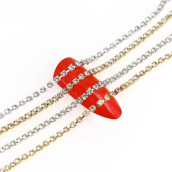 ss4 2.7meter gold/silver shiny nail rhinestone chain close/sparse chain nail ornament nail art decorations diy jewelry accessories, Silver;gold
ss4 2.7meter gold/silver shiny nail rhinestone chain close/sparse chain nail ornament nail art decorations diy jewelry accessories, Silver;gold