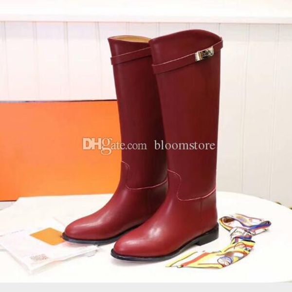 luxury designer women long booties buckle strap knee high boots brown burgundy ladies casual flat shoes bottillons 8 colors, Black
luxury designer women long booties buckle strap knee high boots brown burgundy ladies casual flat shoes bottillons 8 colors, Black