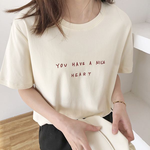 letter print cotton womant-shirt o neck short sleeve t-shirts women casual loose girls summer 2020 korean tees, White
letter print cotton womant-shirt o neck short sleeve t-shirts women casual loose girls summer 2020 korean tees, White