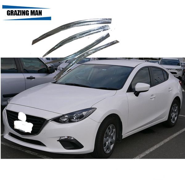 4 chrome aluminum alloy car window visor wind deflector sun rain guard defletor for axela 2013
4 chrome aluminum alloy car window visor wind deflector sun rain guard defletor for axela 2013