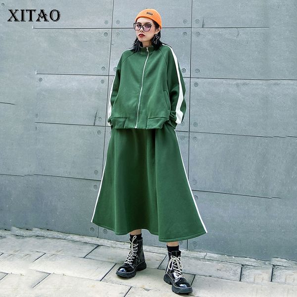 xitao leisure plus size two piece set plus velvet zipper women autumn winter loose skirt trend 2 piece set women xj2955, White
xitao leisure plus size two piece set plus velvet zipper women autumn winter loose skirt trend 2 piece set women xj2955, White
